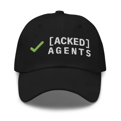 Acked Agents black dad hat, front